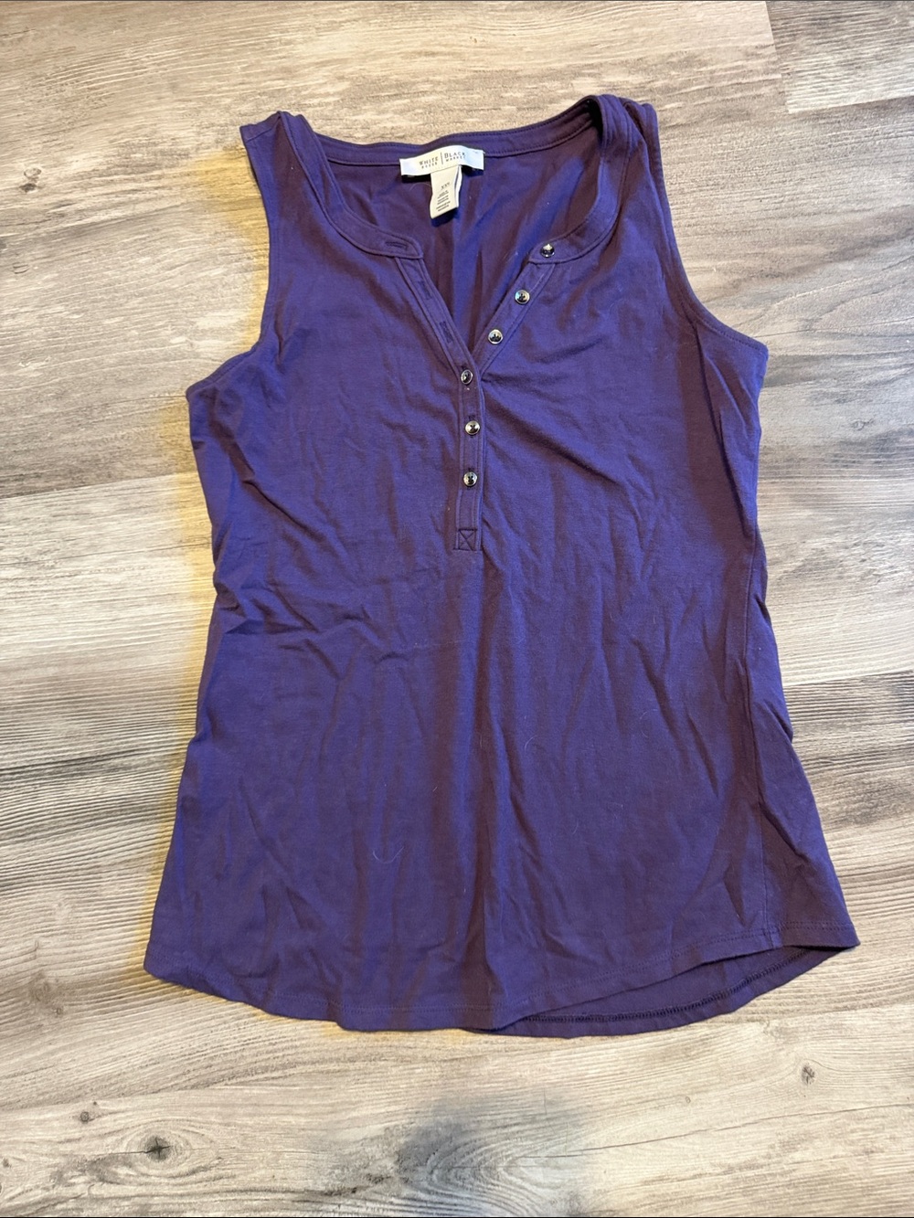White House Black Market Purple Henley Sleeveless Tank